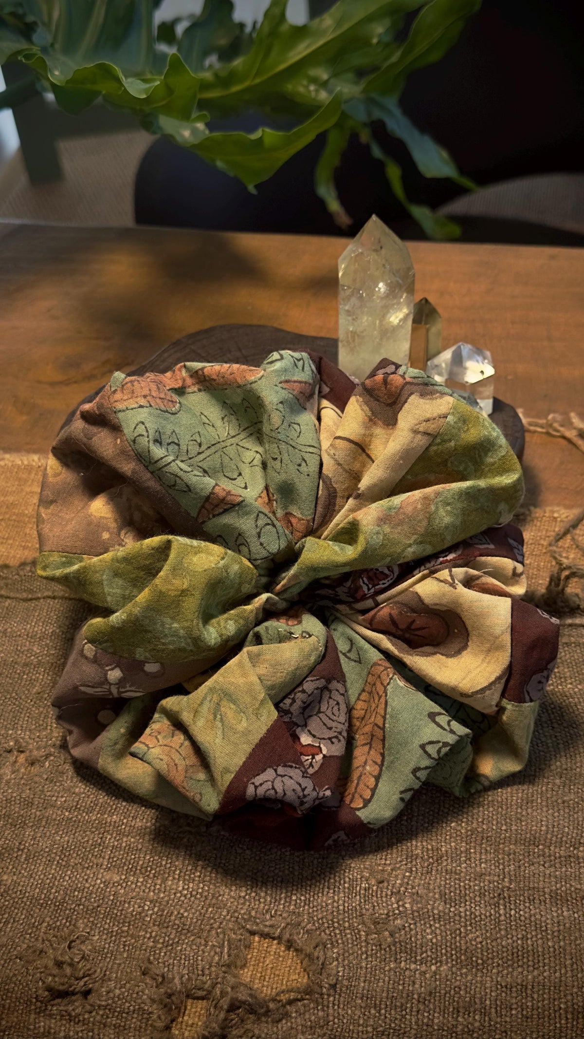 Soft cotton oversized patchwork scrunchie
