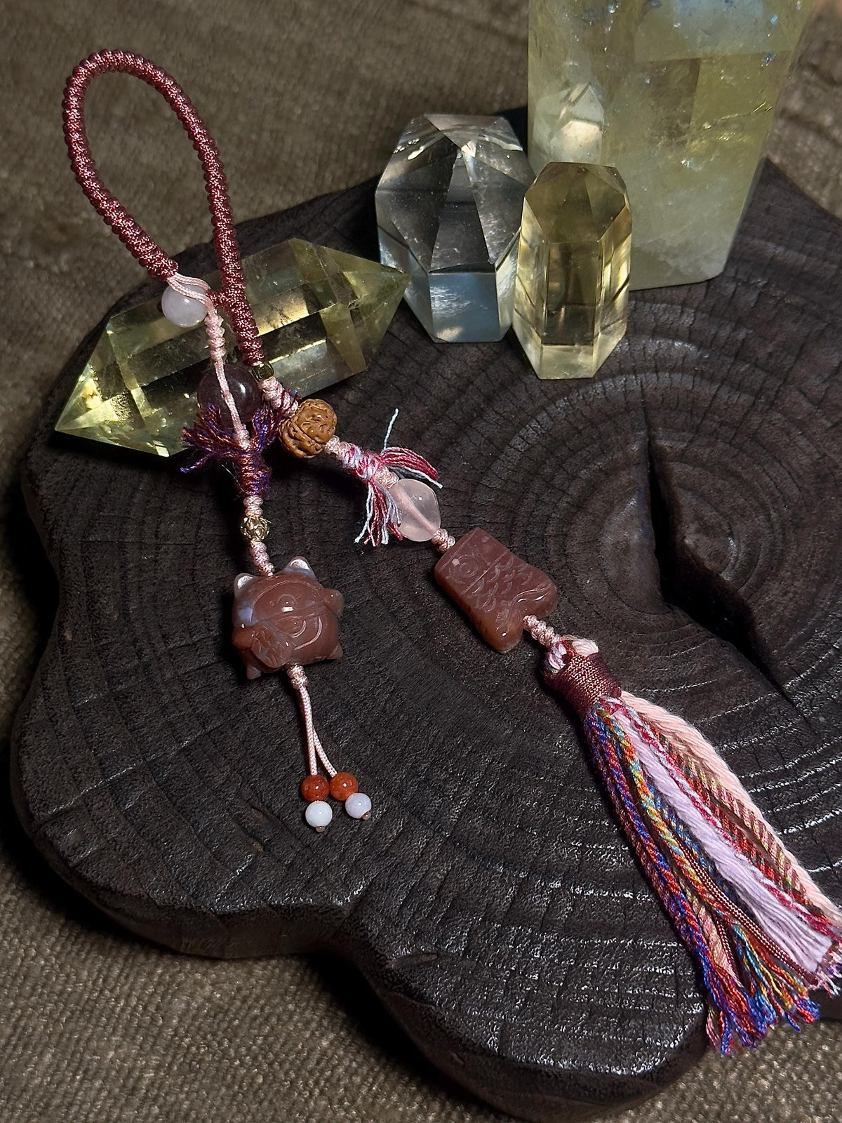 Maneki Neko and Koinobori Alashan Agate Charm