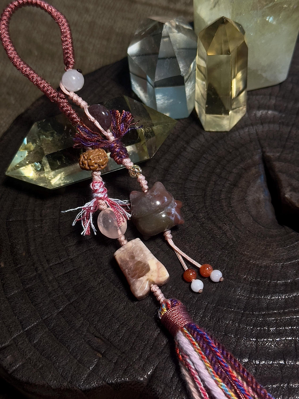 Maneki Neko and Koinobori Alashan Agate Charm
