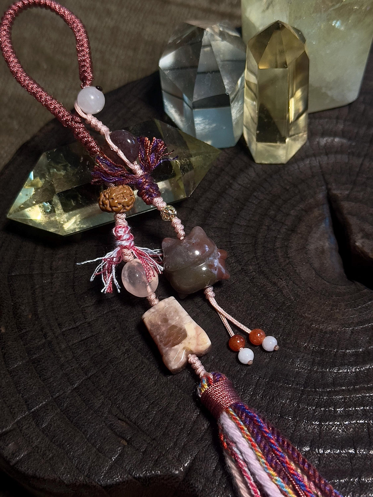 Maneki Neko and Koinobori Alashan Agate Charm