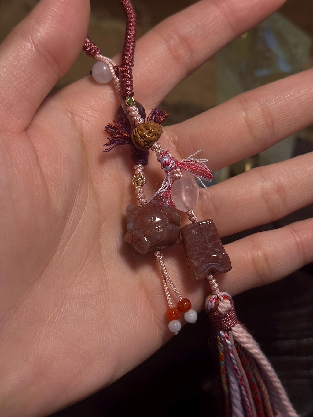 Maneki Neko and Koinobori Alashan Agate Charm