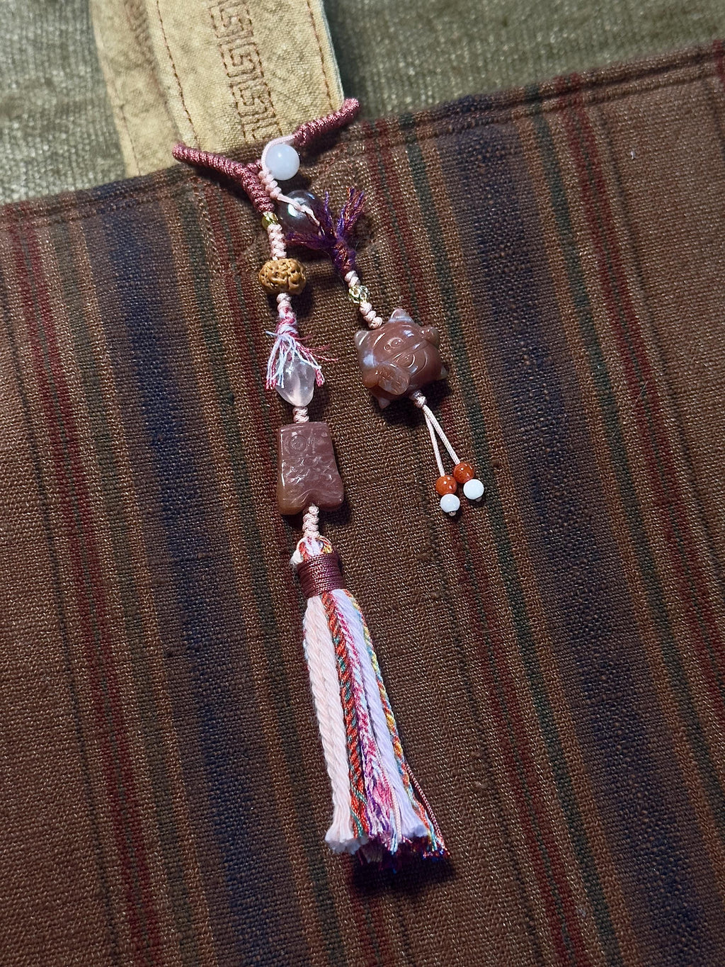 Maneki Neko and Koinobori Alashan Agate Charm