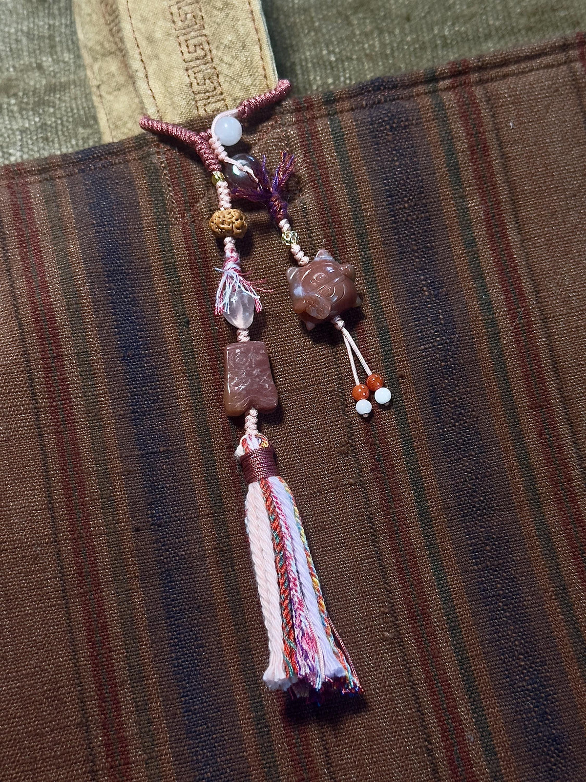 Maneki Neko and Koinobori Alashan Agate Charm