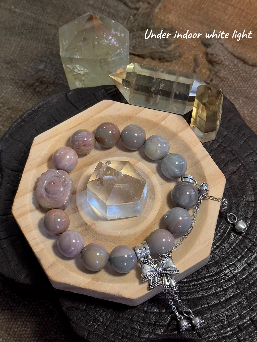 Morandi Pastel Bunny Carrot Alashan Agate Bracelet