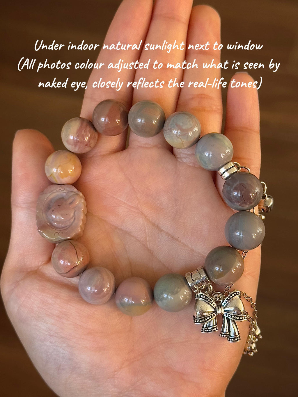 Morandi Pastel Bunny Carrot Alashan Agate Bracelet