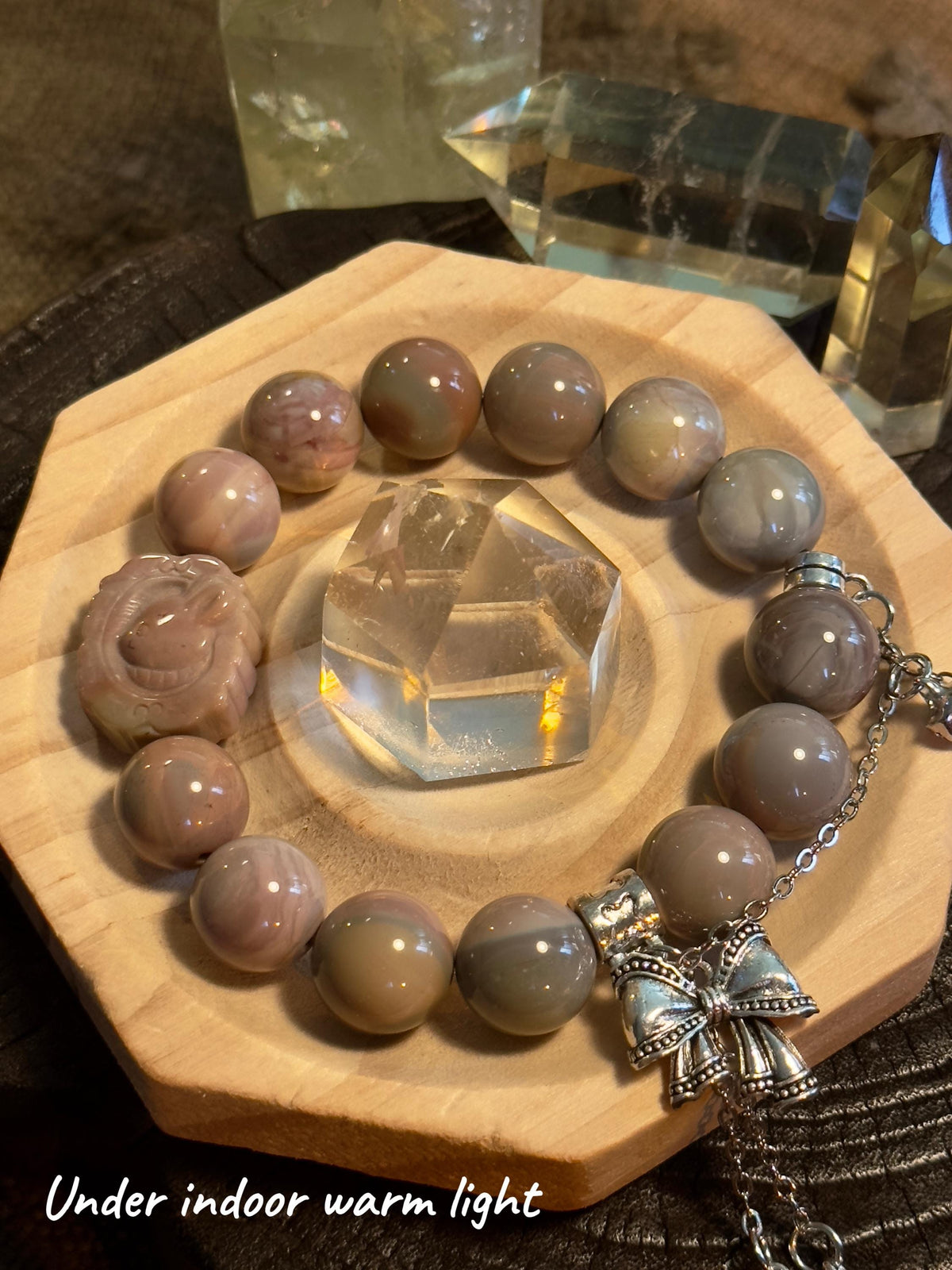 Morandi Pastel Bunny Carrot Alashan Agate Bracelet