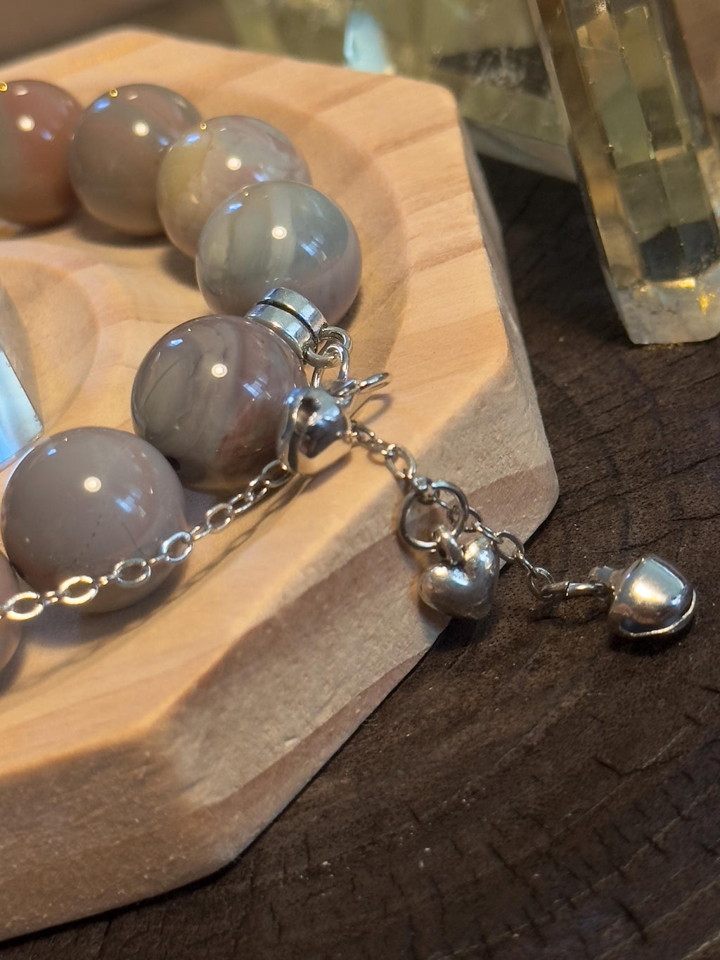 Morandi Pastel Bunny Carrot Alashan Agate Bracelet
