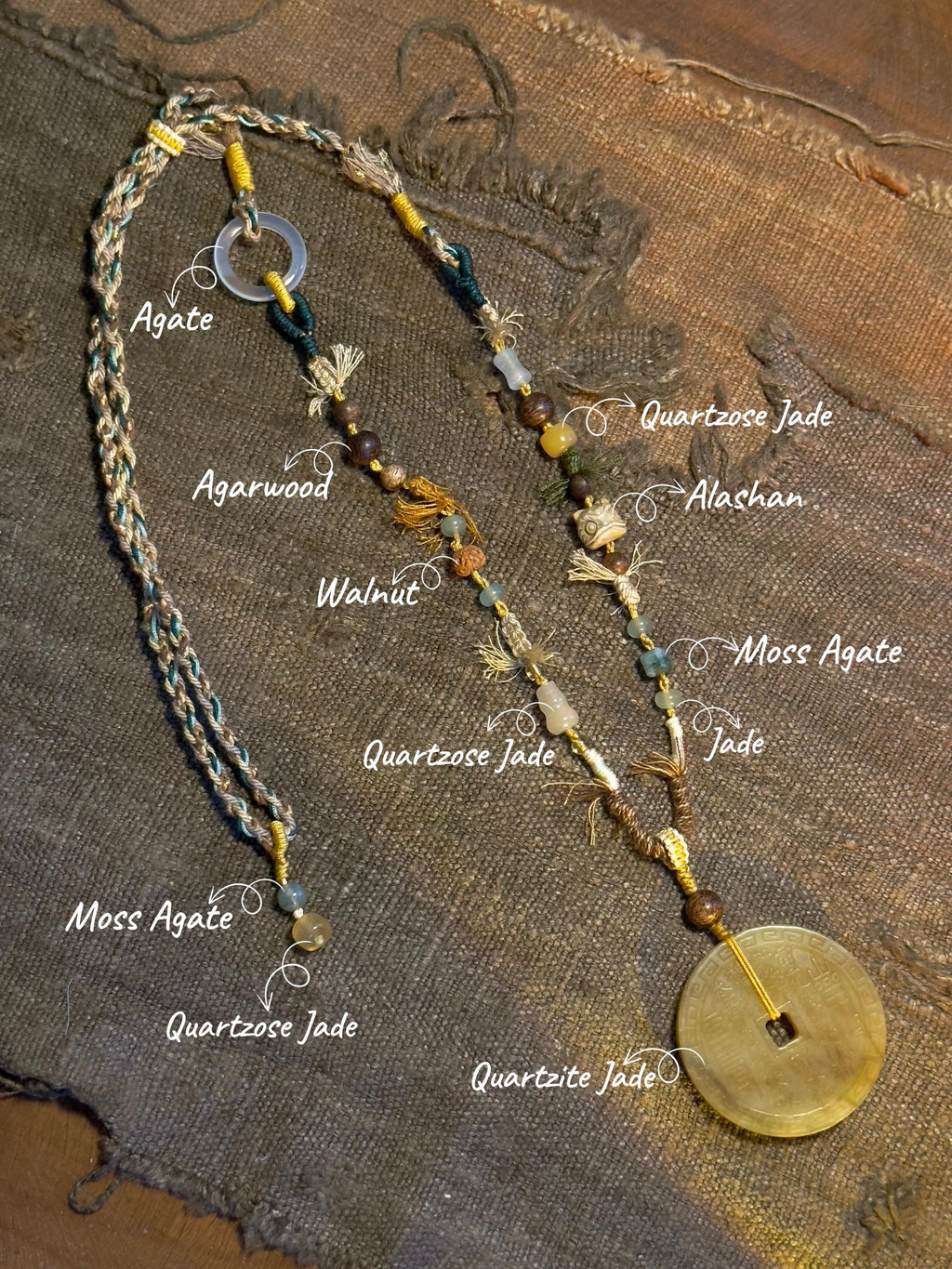 Mountain Ghost Coin jade talisman necklace