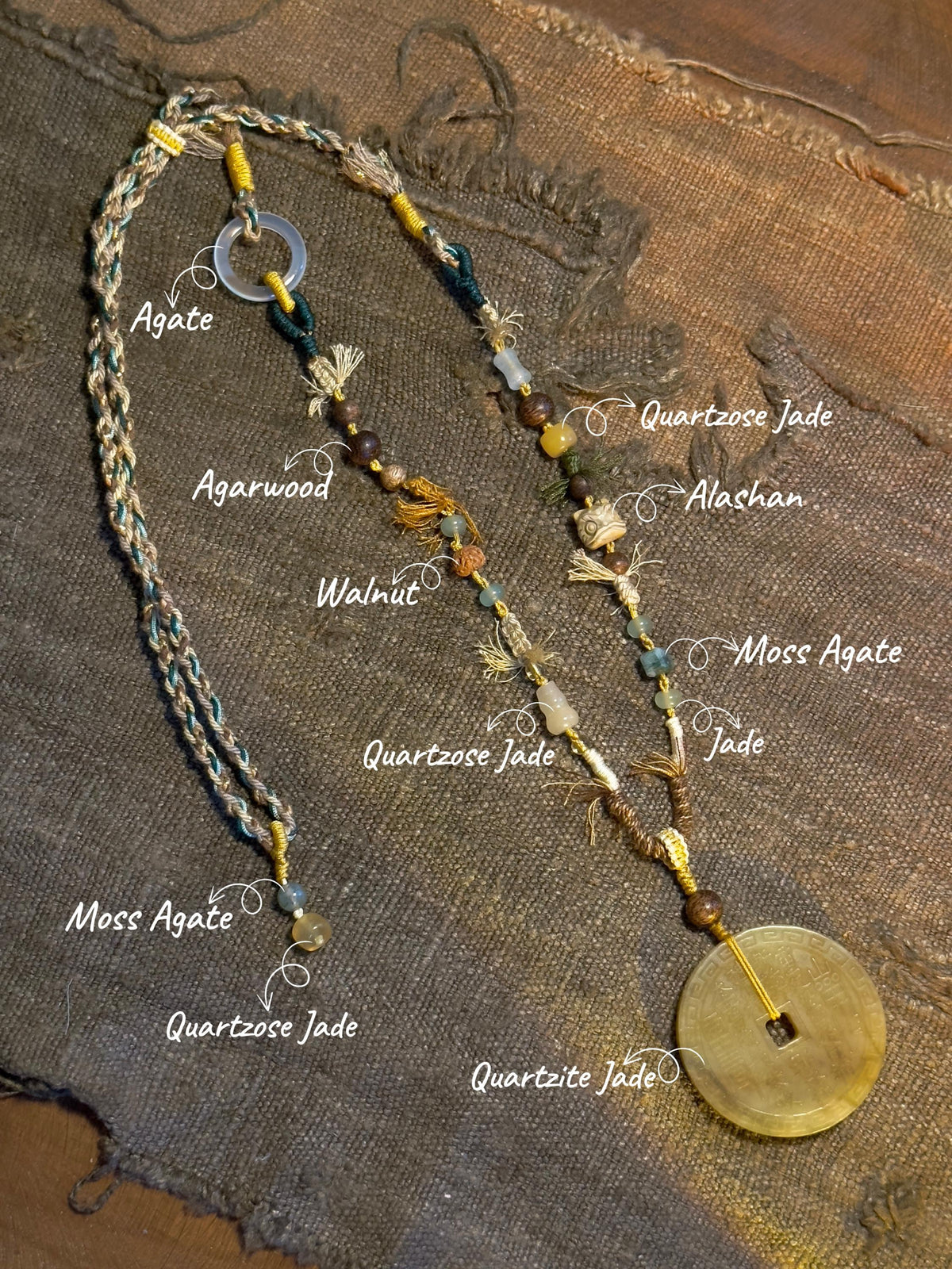 Mountain Ghost Coin jade talisman necklace