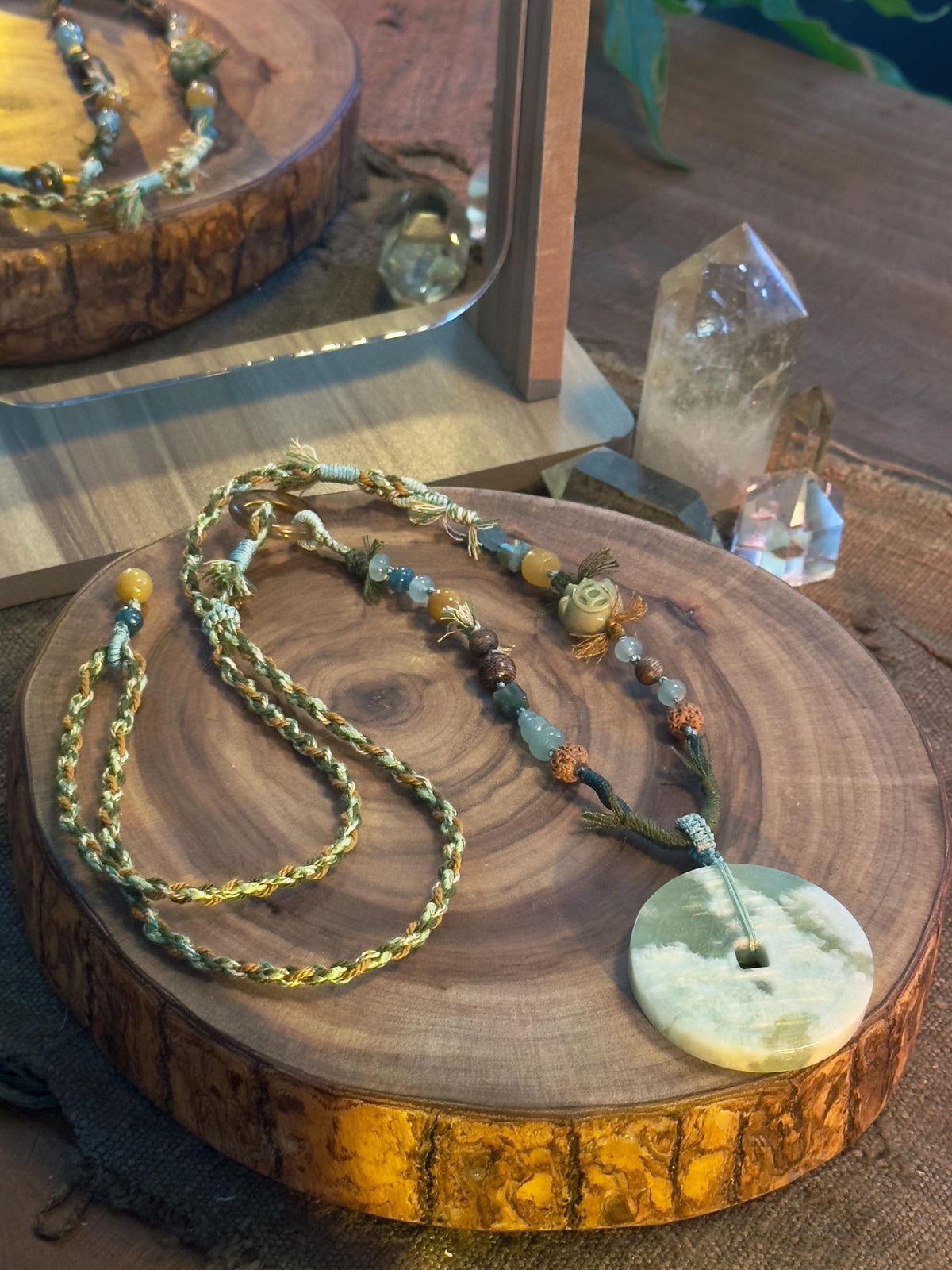 Mountain Ghost Coin jade talisman necklace second one-of-a-kind piece