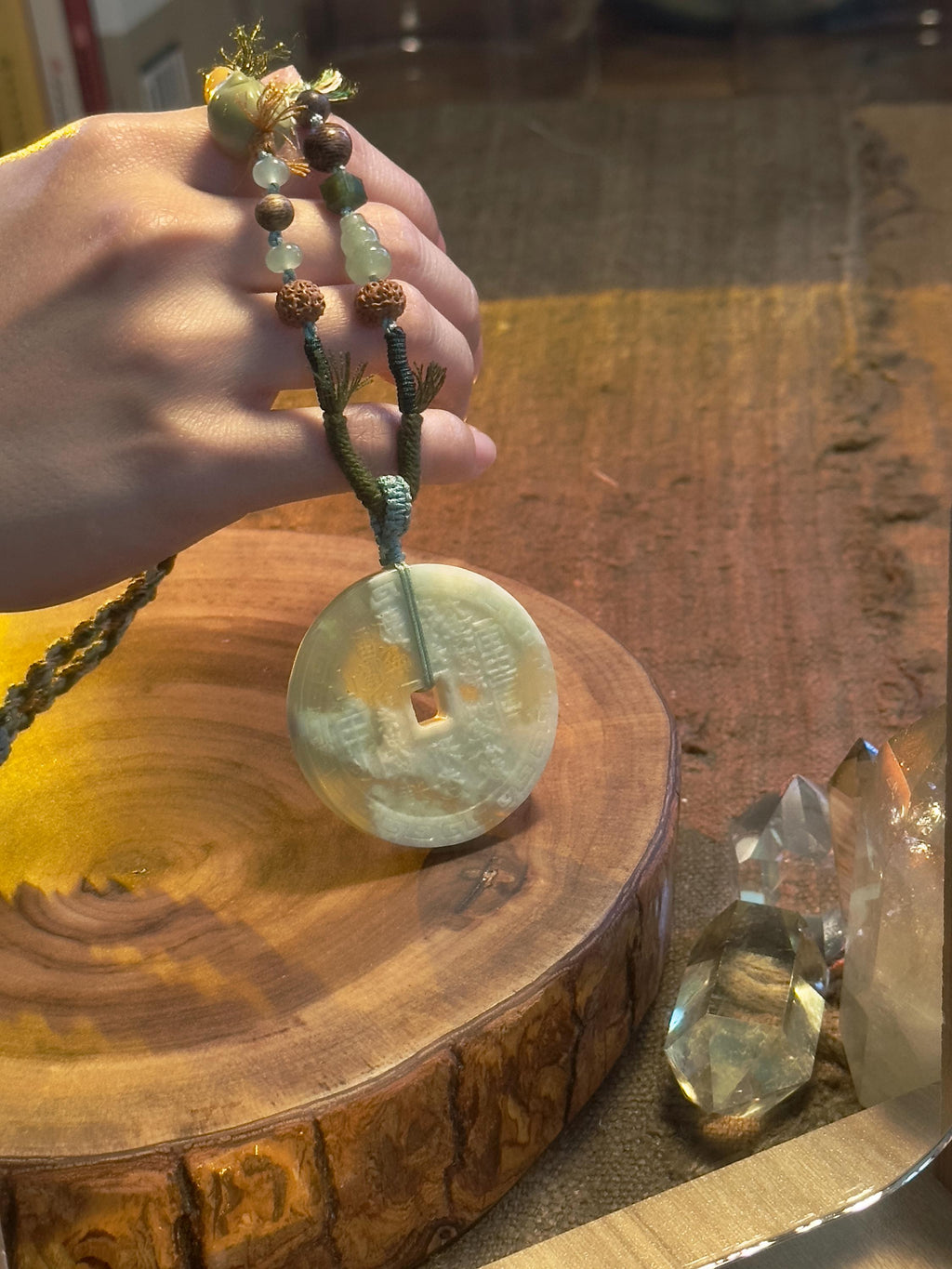 Mountain Ghost Coin jade talisman necklace second one-of-a-kind piece