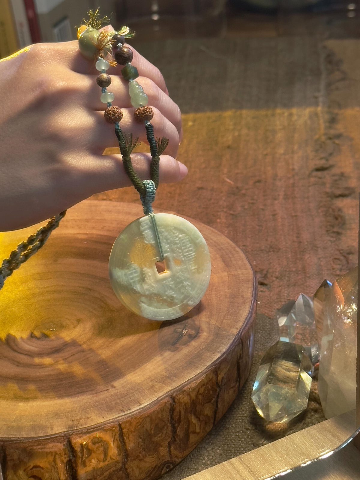 Mountain Ghost Coin jade talisman necklace second one-of-a-kind piece