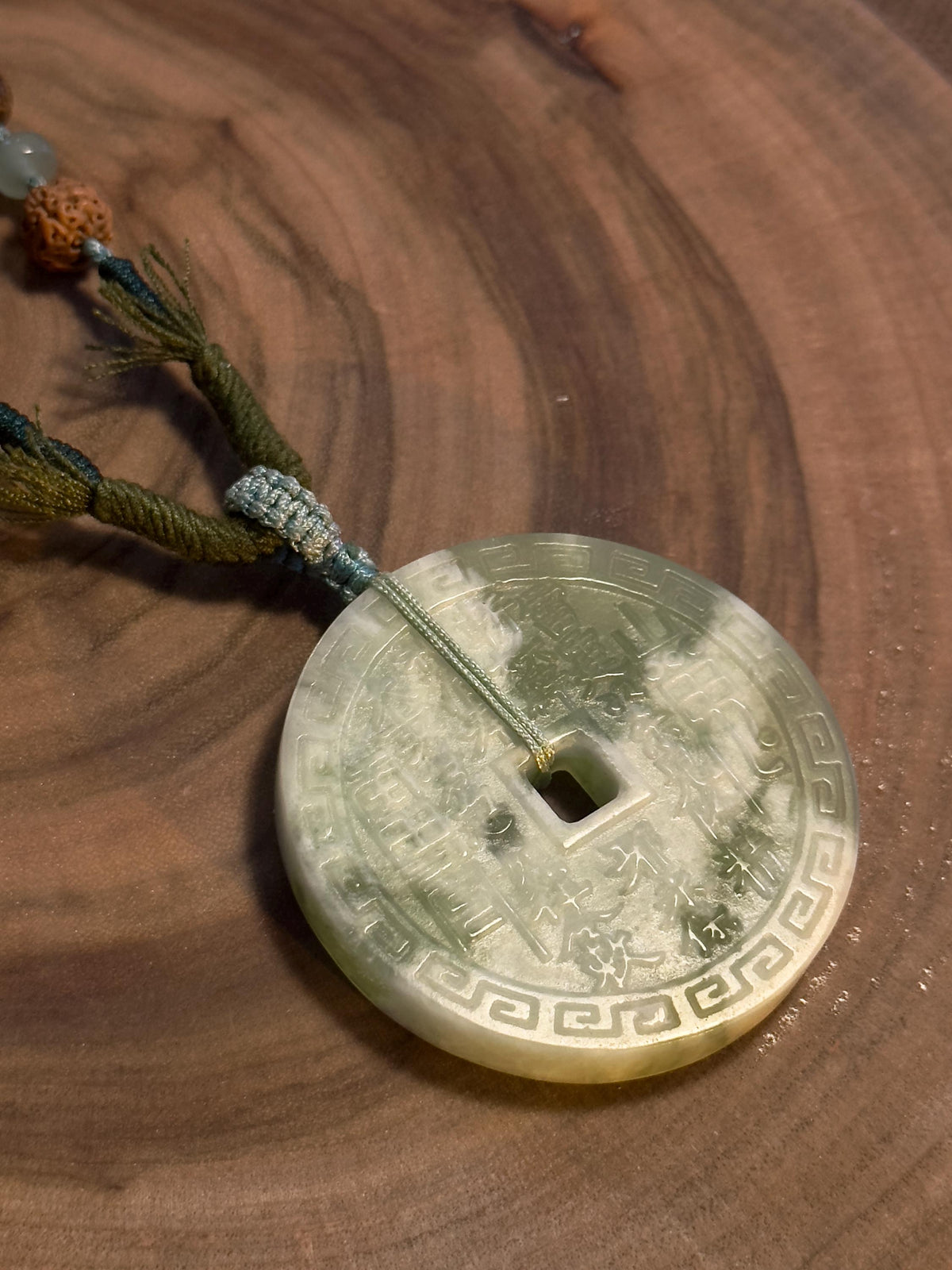 Mountain Ghost Coin jade talisman necklace second one-of-a-kind piece