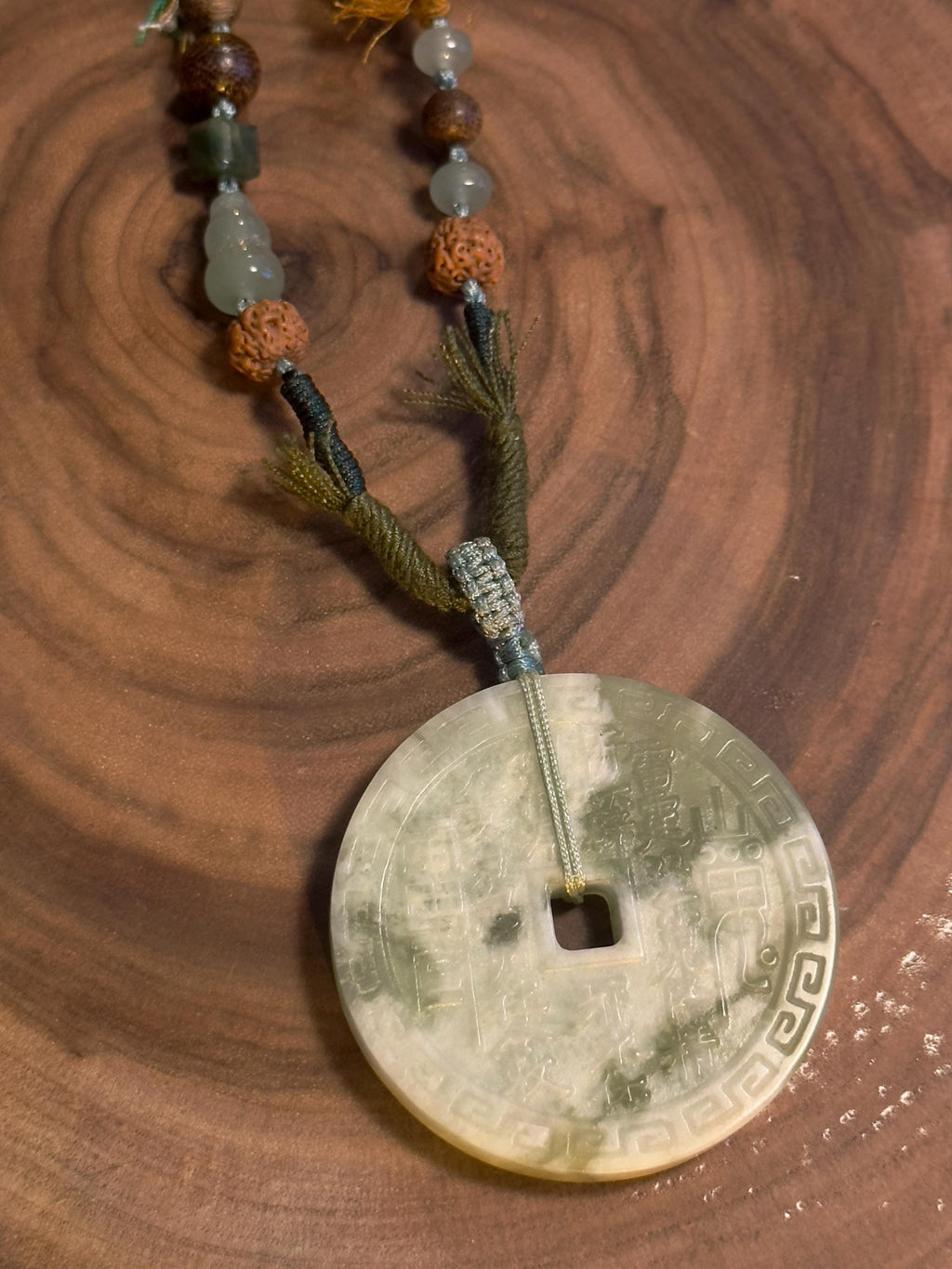 Mountain Ghost Coin jade talisman necklace second one-of-a-kind piece