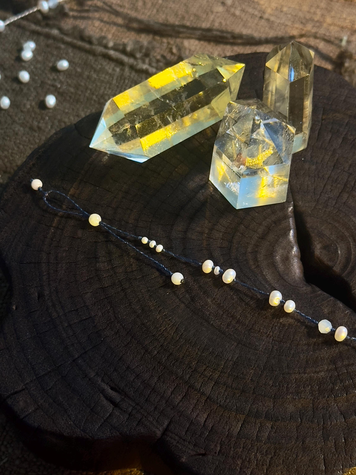 Freshwater Pearl Aquamarine Jade Navy Bracelet