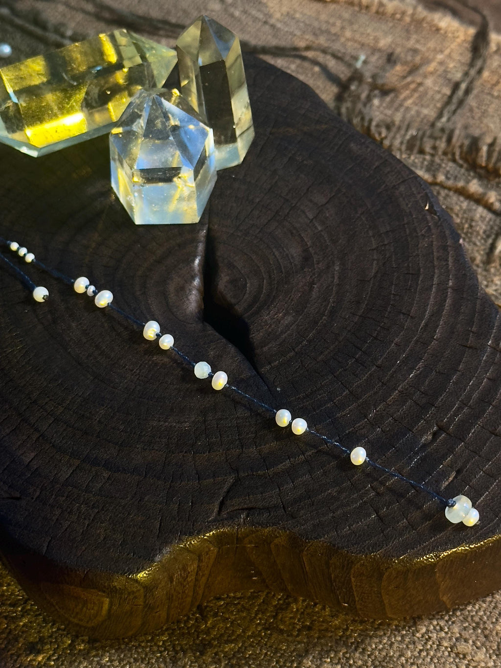 Freshwater Pearl Aquamarine Jade Navy Bracelet