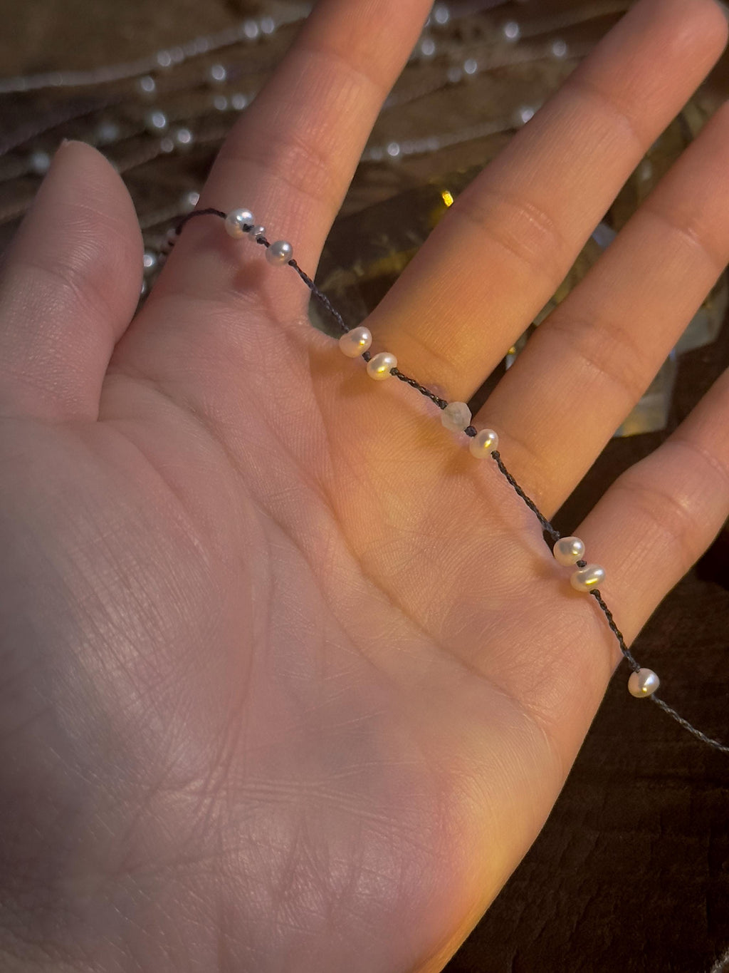 Freshwater Pearl Aquamarine Jade Navy Bracelet