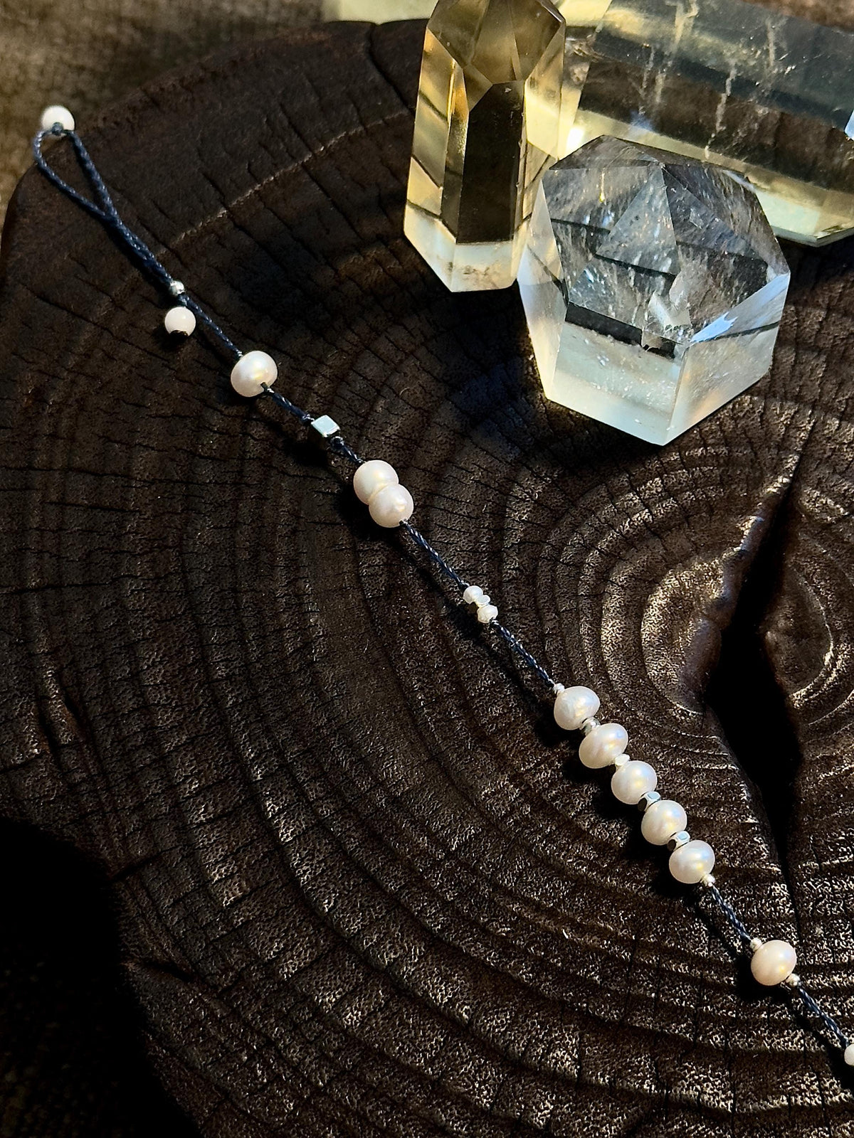 Freshwater pearl bracelet with sterling silver beads