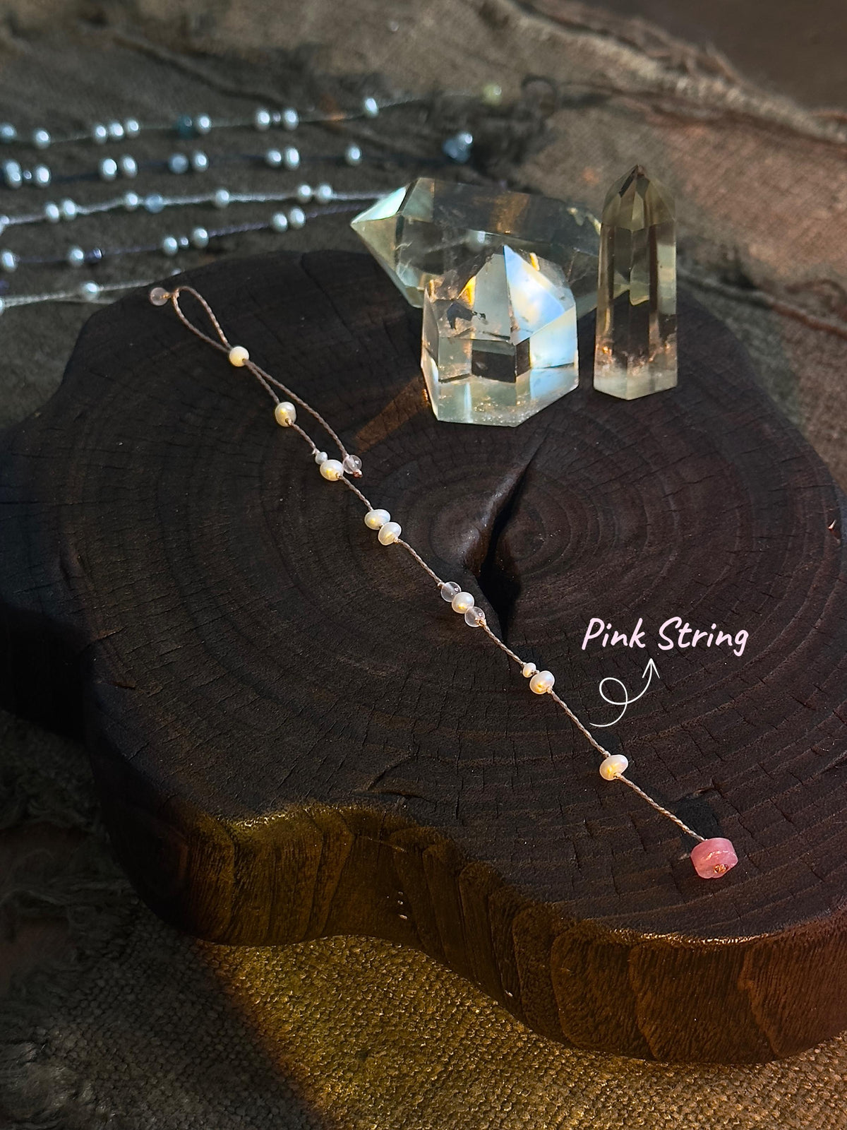 Freshwater Pearl Rose Quartz Tourmaline Pink Handwoven Bracelet
