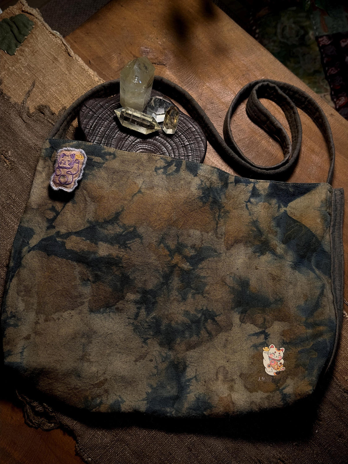 Plant-Dyed Crossbody Bag – front view