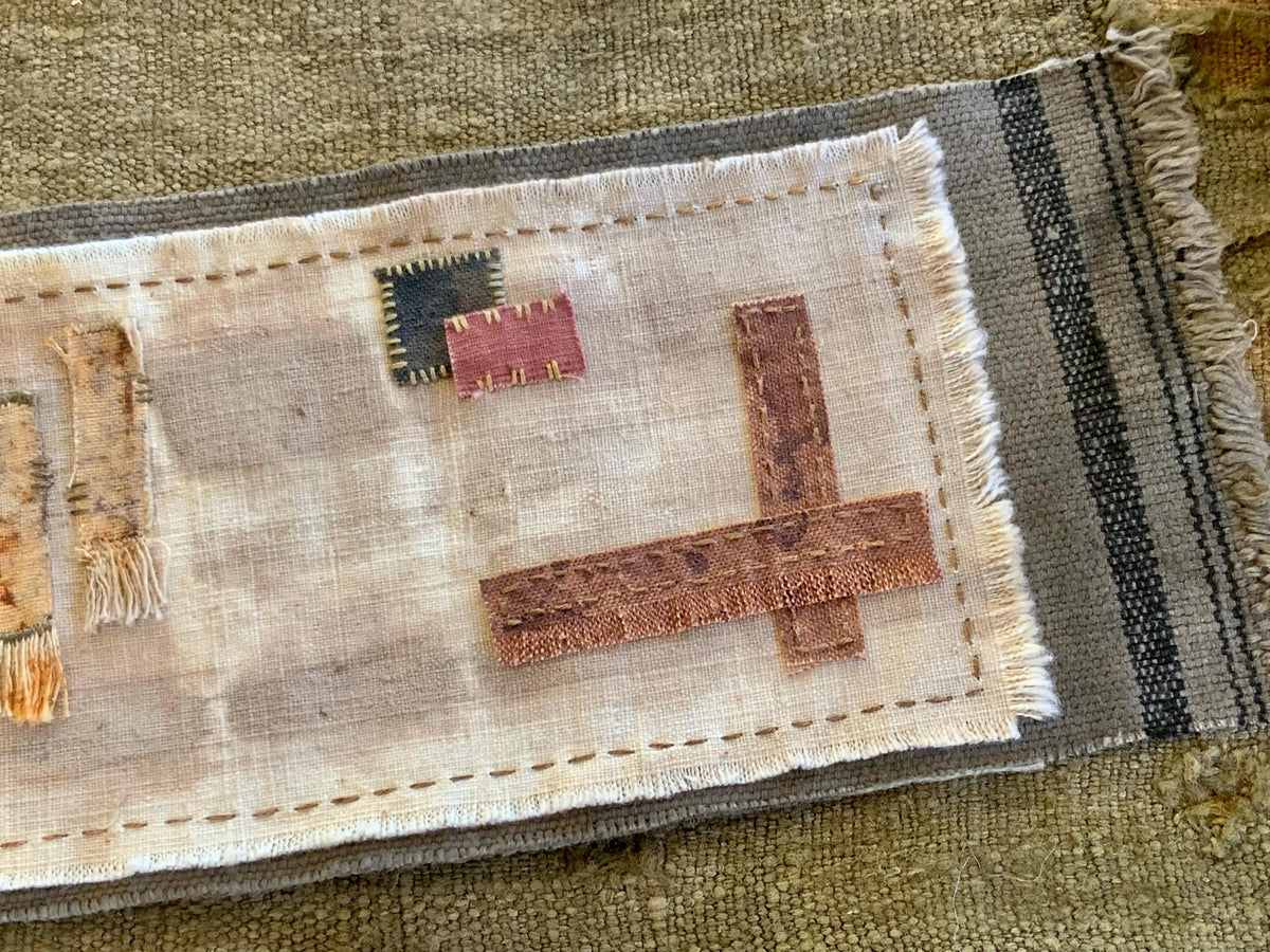 Plant-dyed small tea mat detail