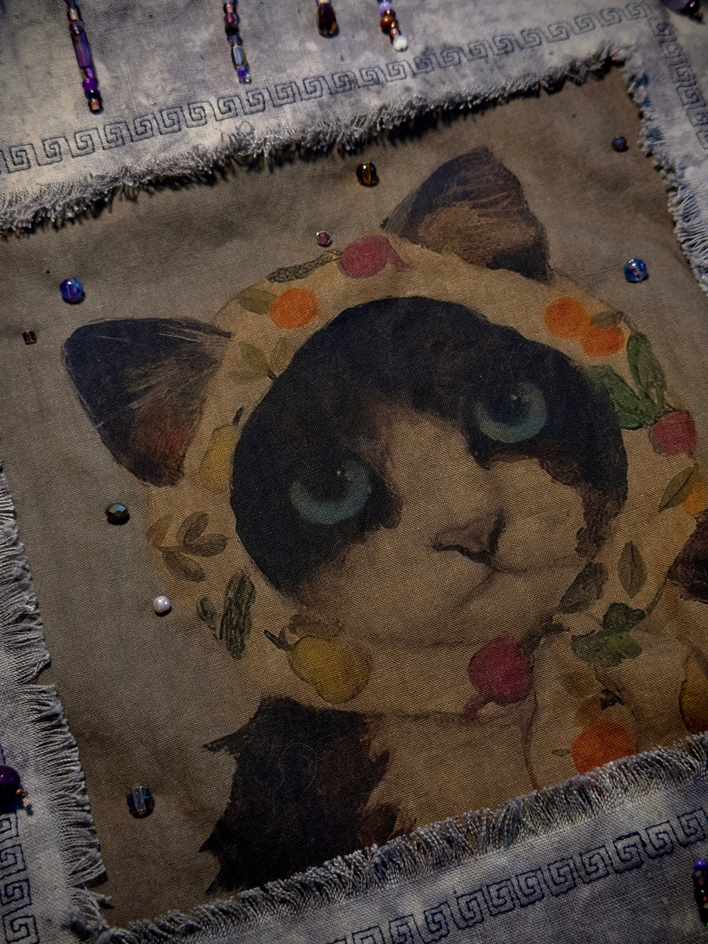 Purple Plant-Dyed Vintage Cat Bag – detail 7
