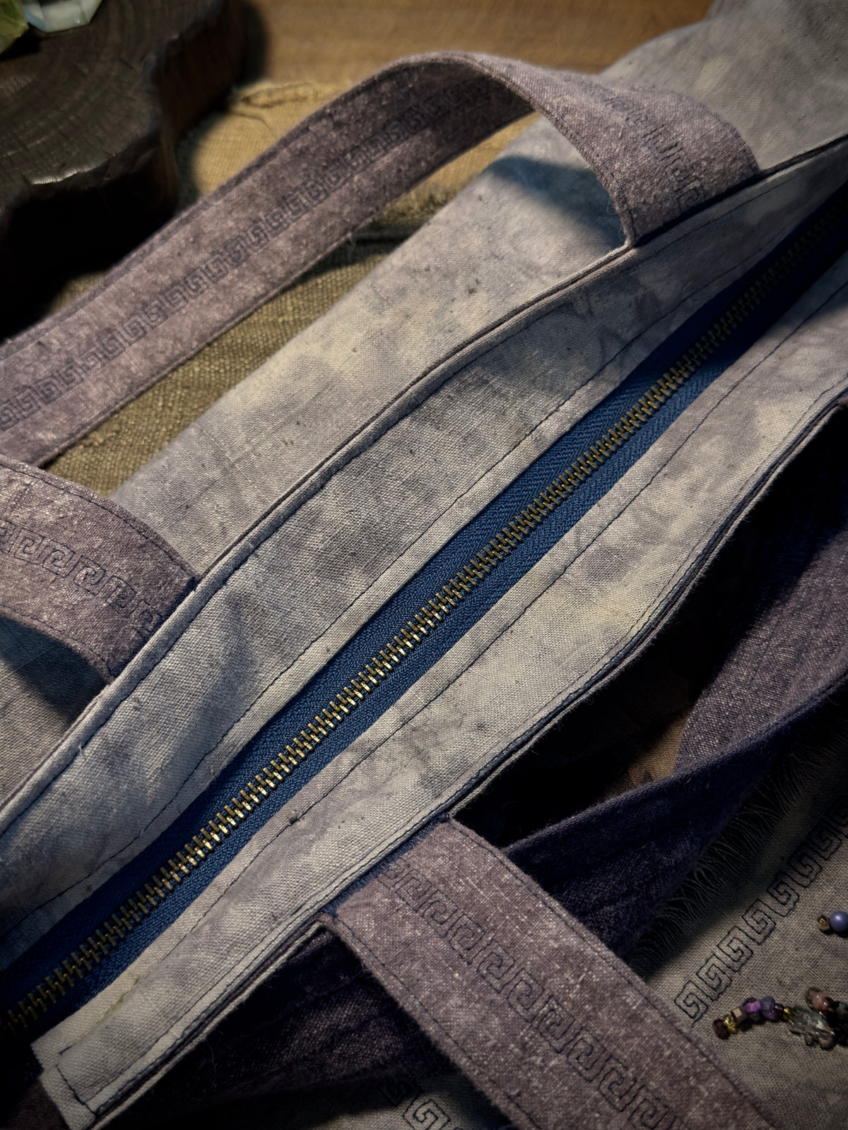 Purple Plant-Dyed Vintage Cat Bag – detail 11