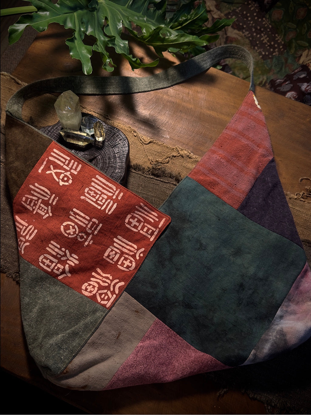 Reversible Plant-Dyed Bag – front view
