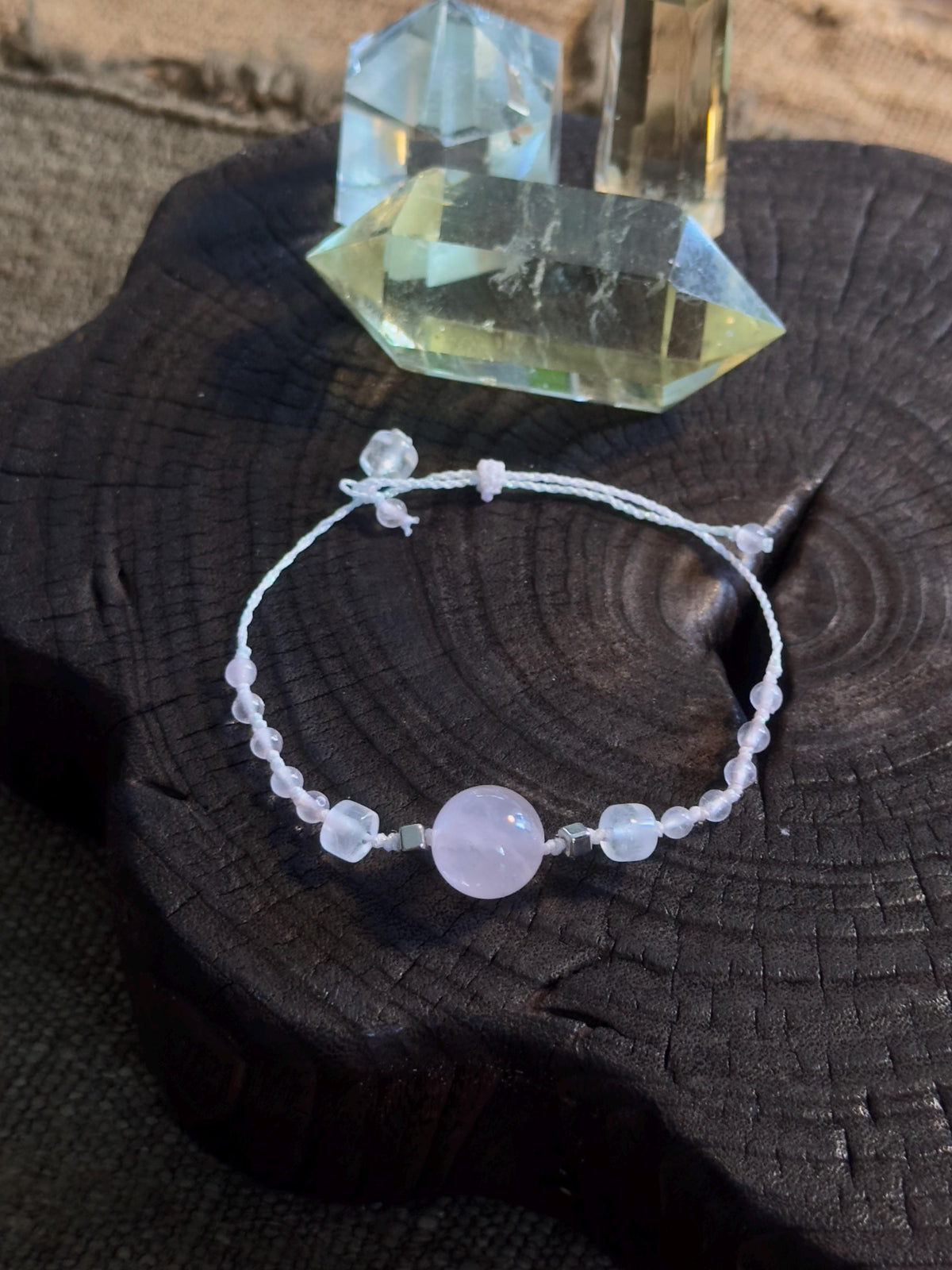 Natural Rose Quartz Bracelet – natural stone detail 2