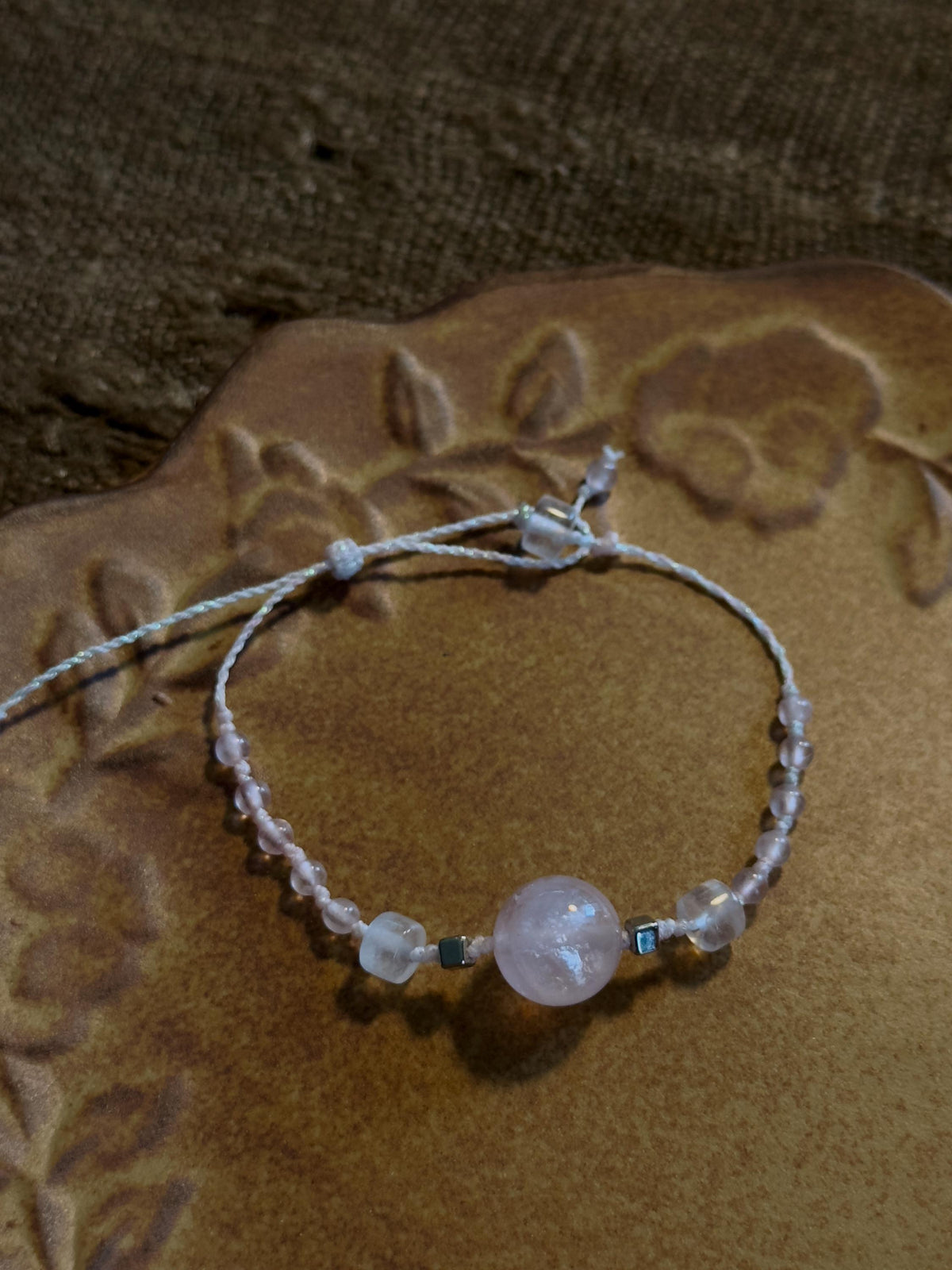 Natural Rose Quartz Bracelet – natural stone detail 5
