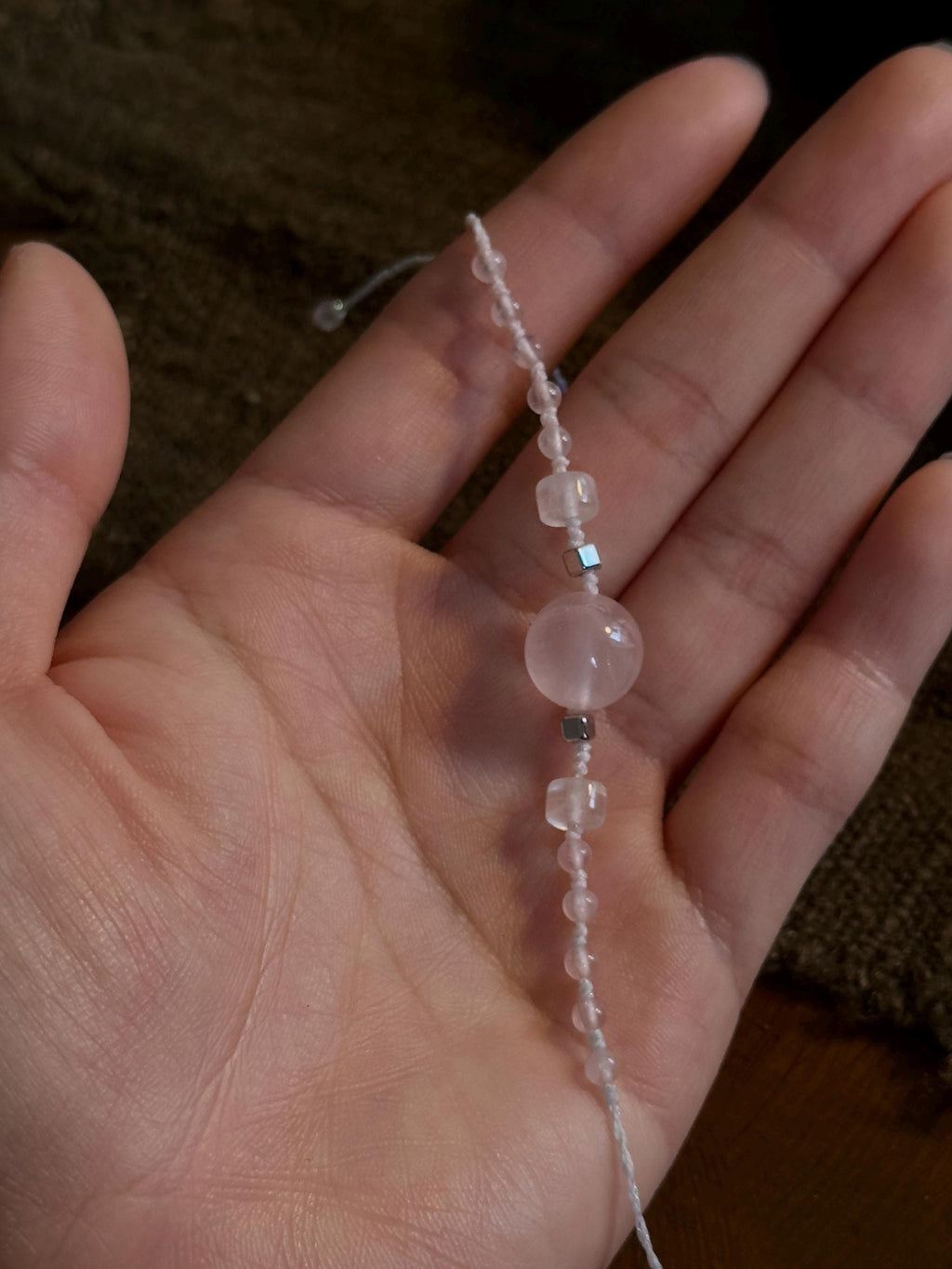 Natural Rose Quartz Bracelet – natural stone detail 6