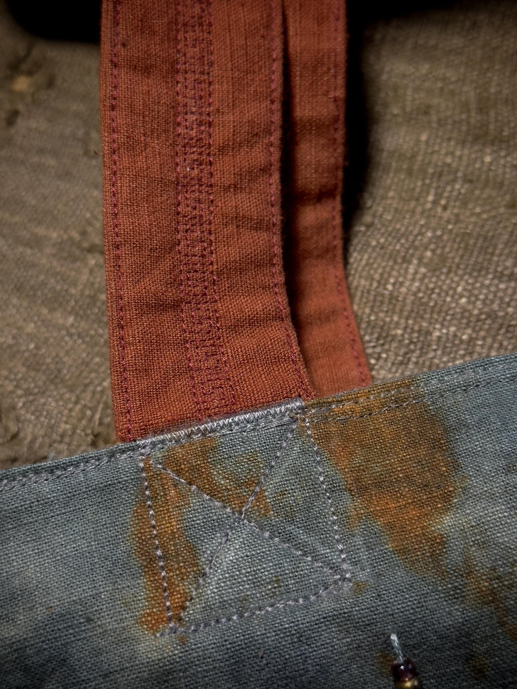 Plant-Dyed & Rust-Dyed Vintage Cat Bag – detail 8