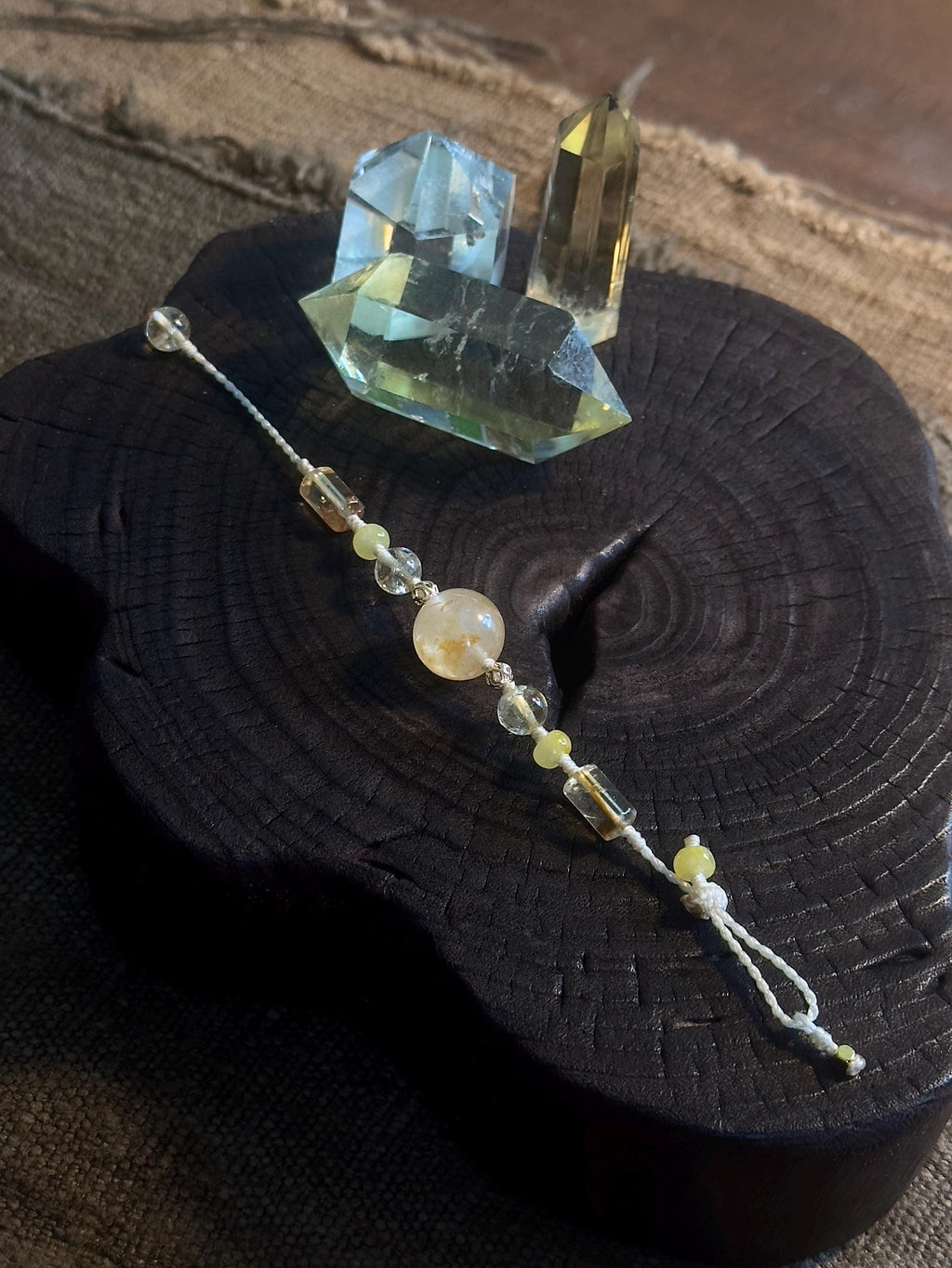 Golden Rutilated Quartz & Citrine Bracelet – full view