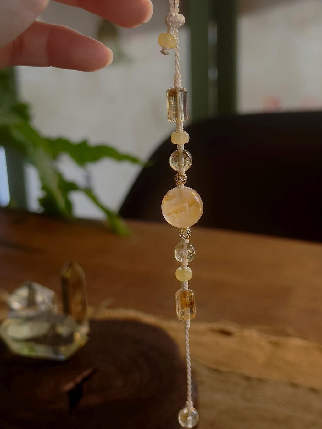 Golden Rutilated Quartz & Citrine Bracelet – natural stone detail 5